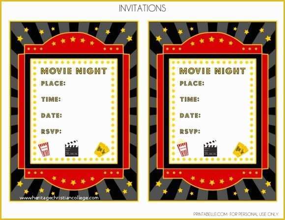 Movie Ticket Invitation Template Free Of Free Movie Night Party Printables by Printabelle