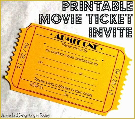 Movie Ticket Invitation Template Free Of Free Printable Movie Ticket Invite Video Tutorial On