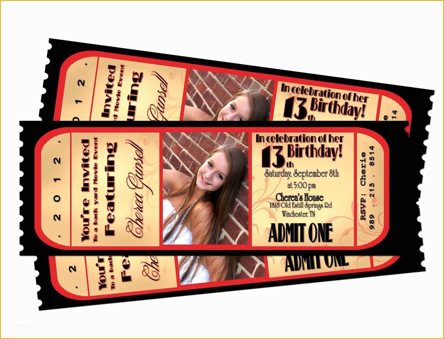 Movie Ticket Invitation Template Free Of Movie Night Ticket Birthday Printable Invitation by Sarahmkey