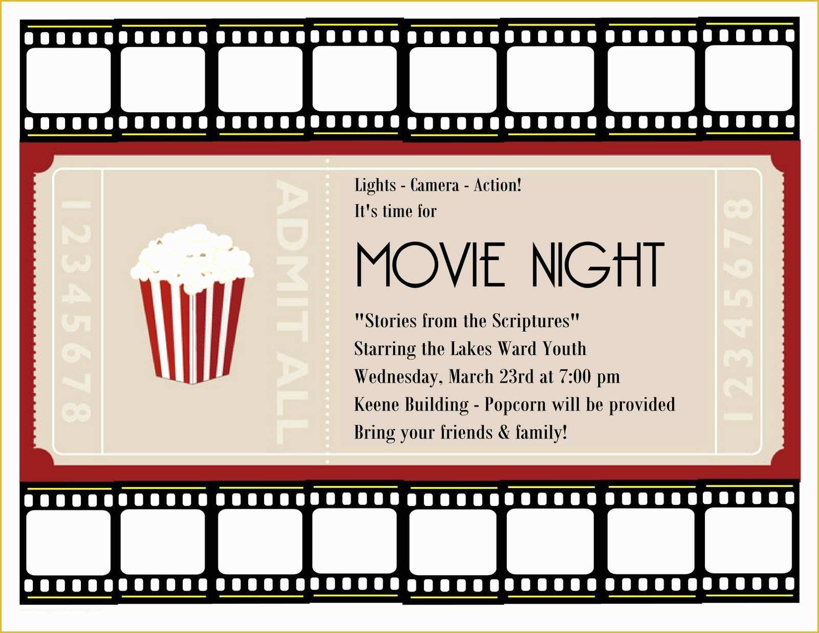 Movie Ticket Invitation Template Free Of Movie Ticket Template