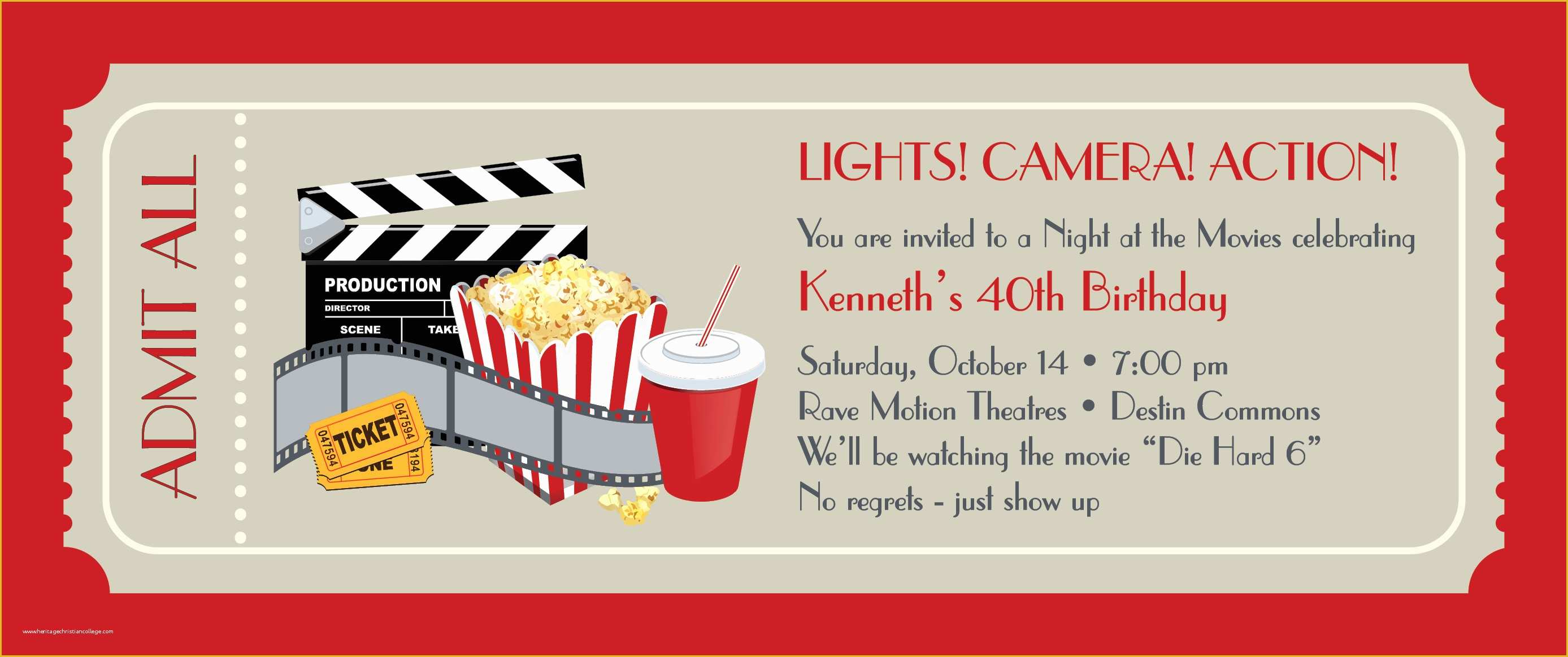 Movie Ticket Invitation Template Free Of Movie Ticket Template