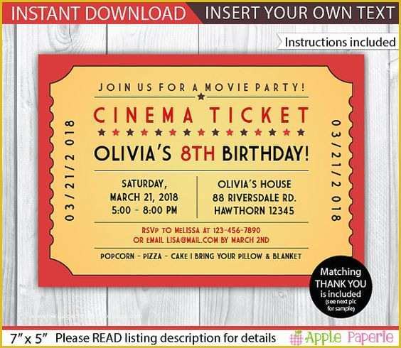 Movie Ticket Invitation Template Free Of Pinterest • the World’s Catalog Of Ideas