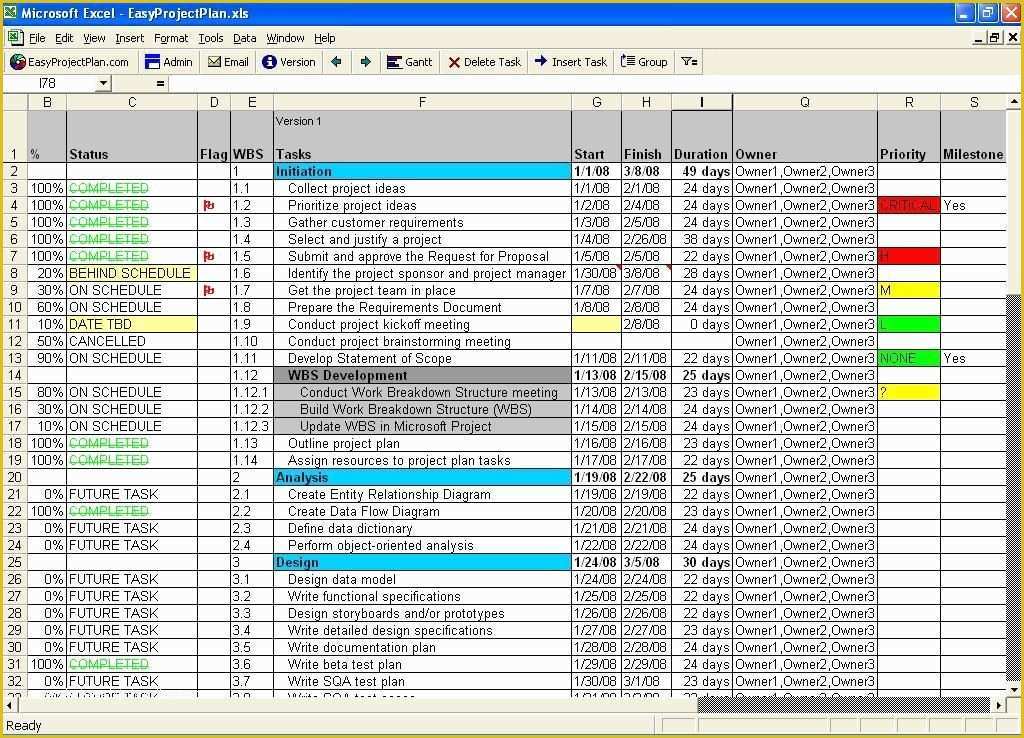 Ms Excel Project Plan Template Free Of Easyprojectplan