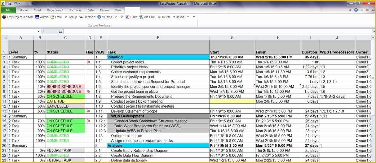 Ms Excel Project Plan Template Free Of Project Plan Template Excel