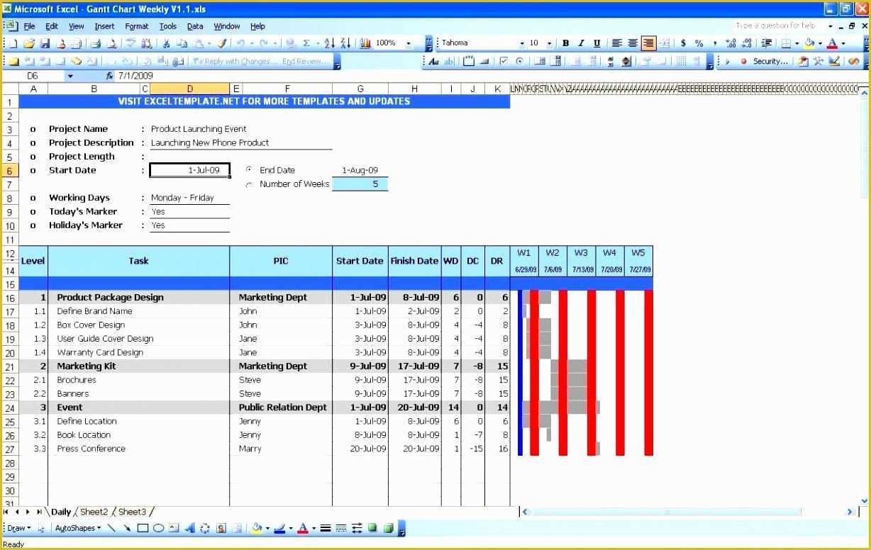 Ms Excel Templates Free Download Of 6 Ms Excel Gantt Chart Template Free Download Preri