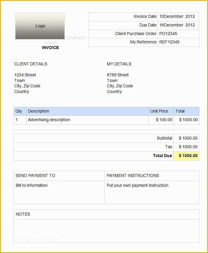 Ms Invoice Template Free Word Of Basic Invoice Template Word