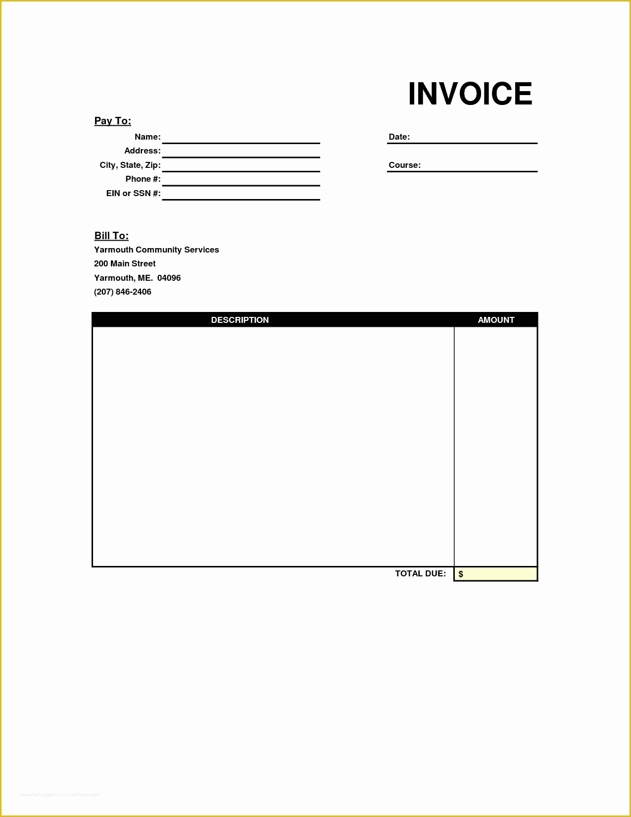 Outlook Invoice Template Free