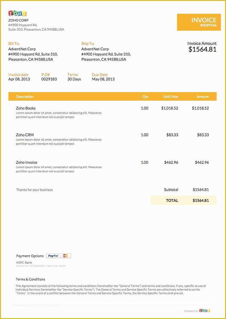 Ms Invoice Template Free Word Of Free Word Invoice Template Zoho Invoice
