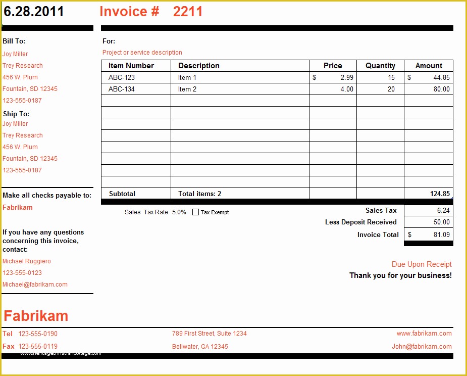 Ms Invoice Template Free Word Of Microsoft Invoice Template