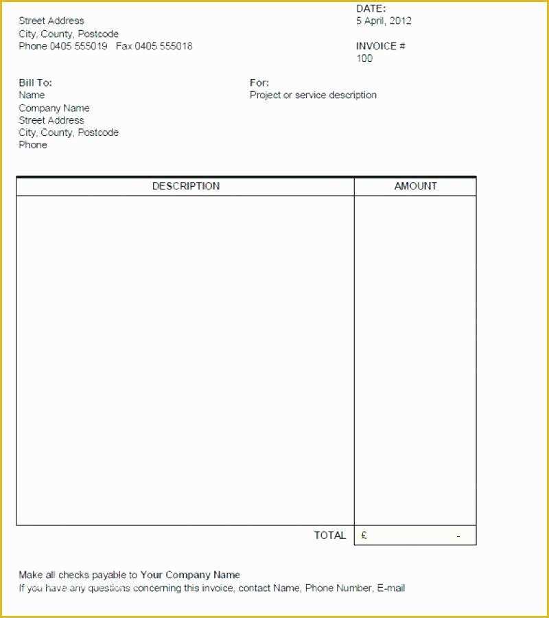 Ms Invoice Template Free Word Of Ms Word Invoice Template Blank Invoice Templates Word
