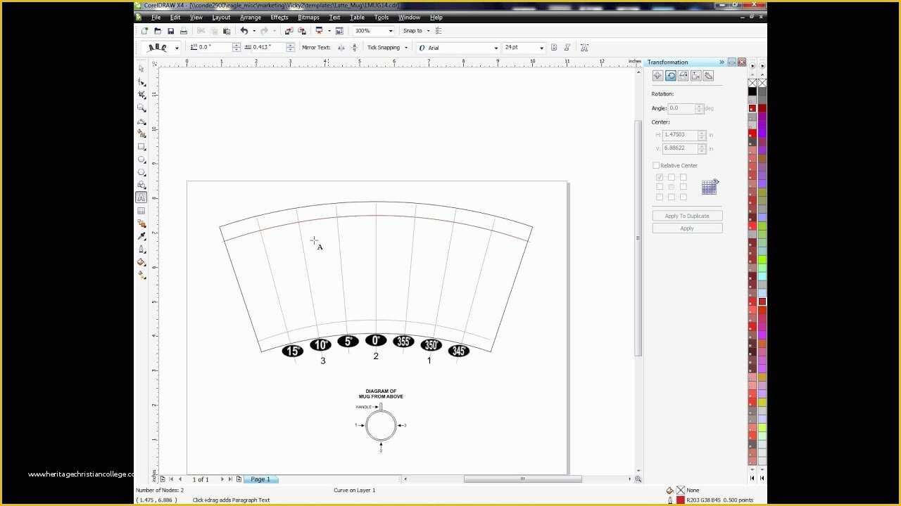 Mug Template Free Download Of Using the Arch tool In Corel Draw for Curved Templates