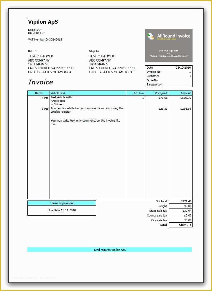 Multimedia Templates Free Download Of Allround Invoice Std 4 00 08a Free Download and Review