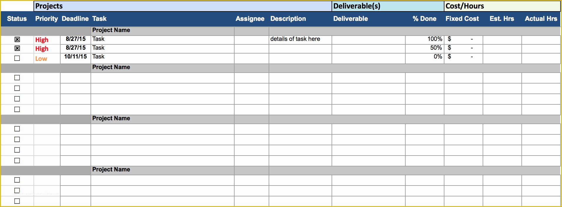 Multiple Project Tracking Template Excel Free Download Of Multiple Project Tracking Template Excel