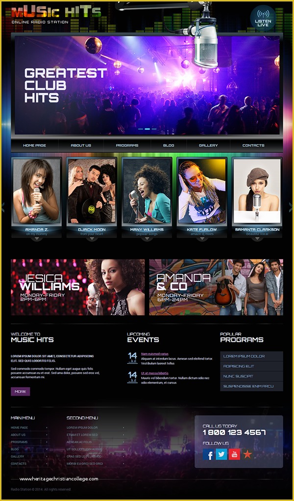 Music Store Website Template Free Download Of Line Radio Station Wordpress Template On Behance