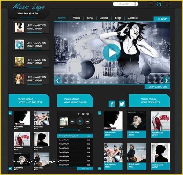 Music Website Template Free Of 25 Free Website Templates Psd Ai Illustrator Download
