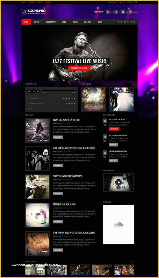 Music Website Template Free Of 60 Best Music Website Templates Free & Premium