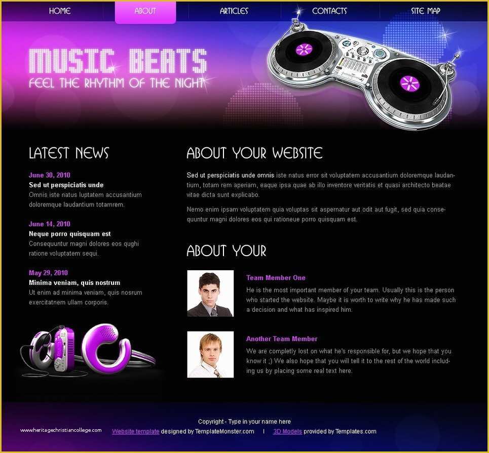 Music Website Template Free Of Free HTML5 Css3 Template Music
