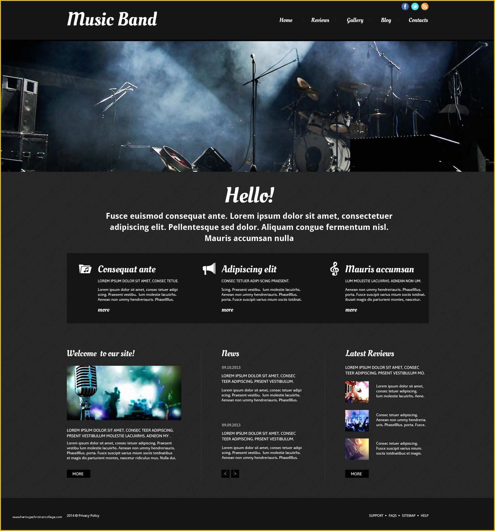 Music Website Template Free Of Music Band Responsive Website Template