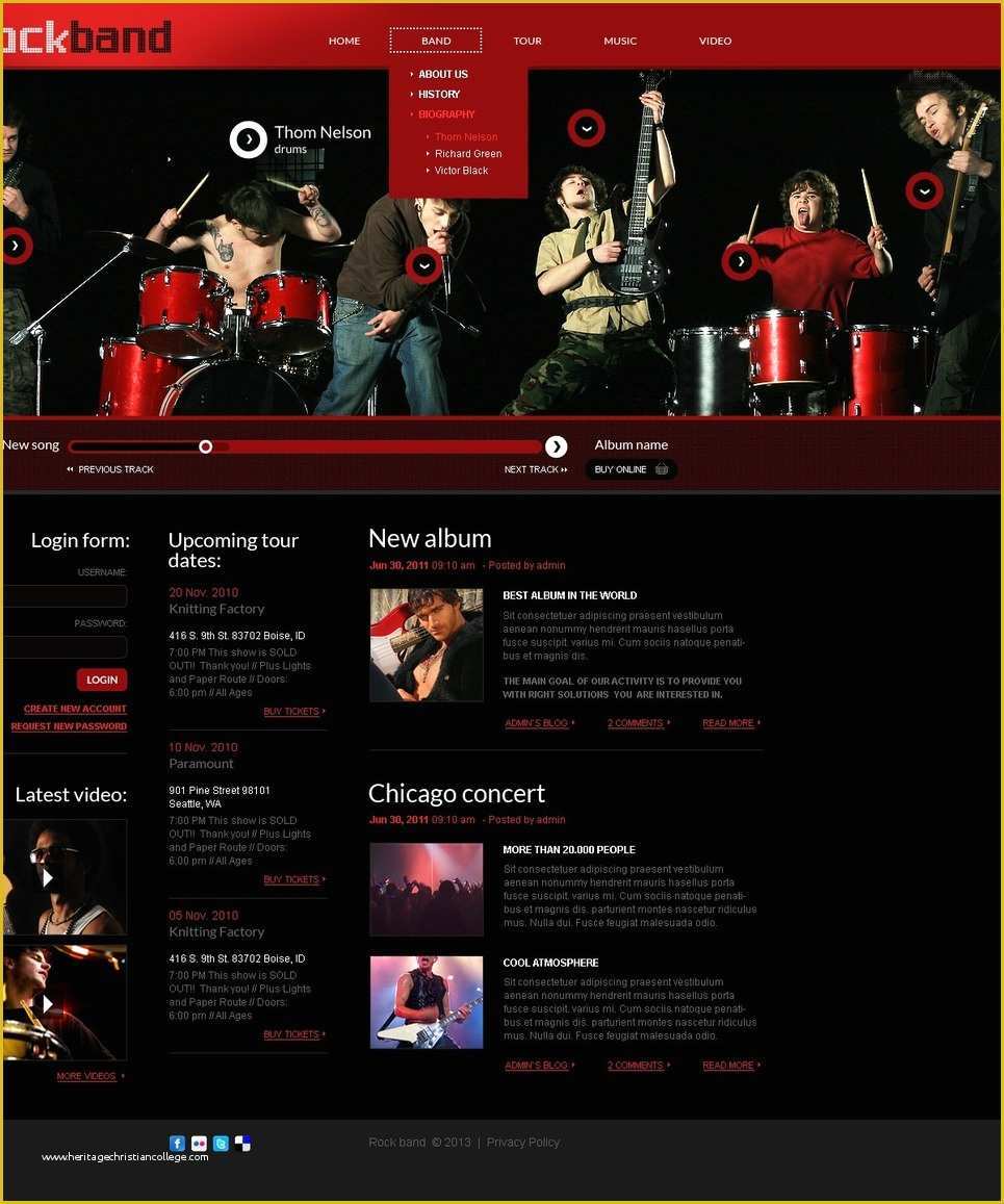 Music Website Template Free Of Music Band Website Template