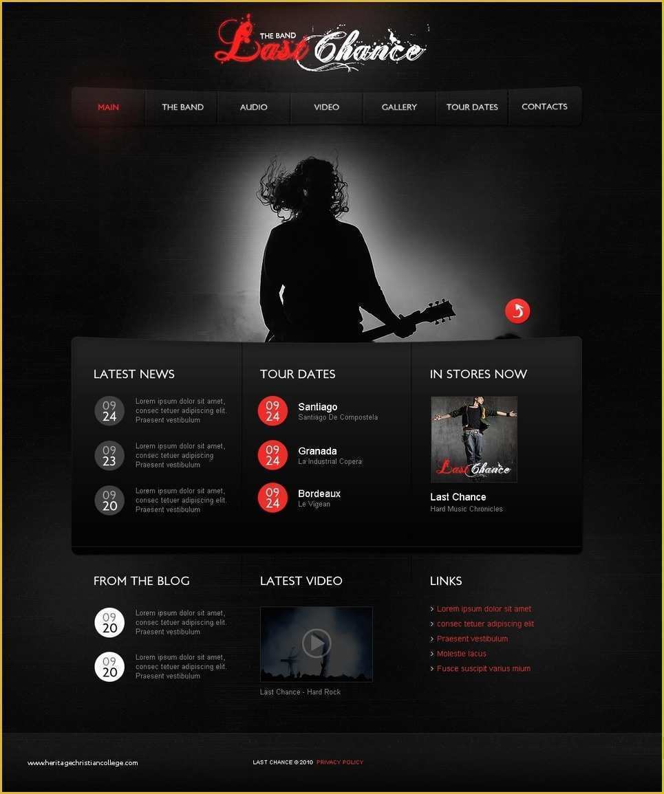 Music Website Template Free Of Music Band Website Template
