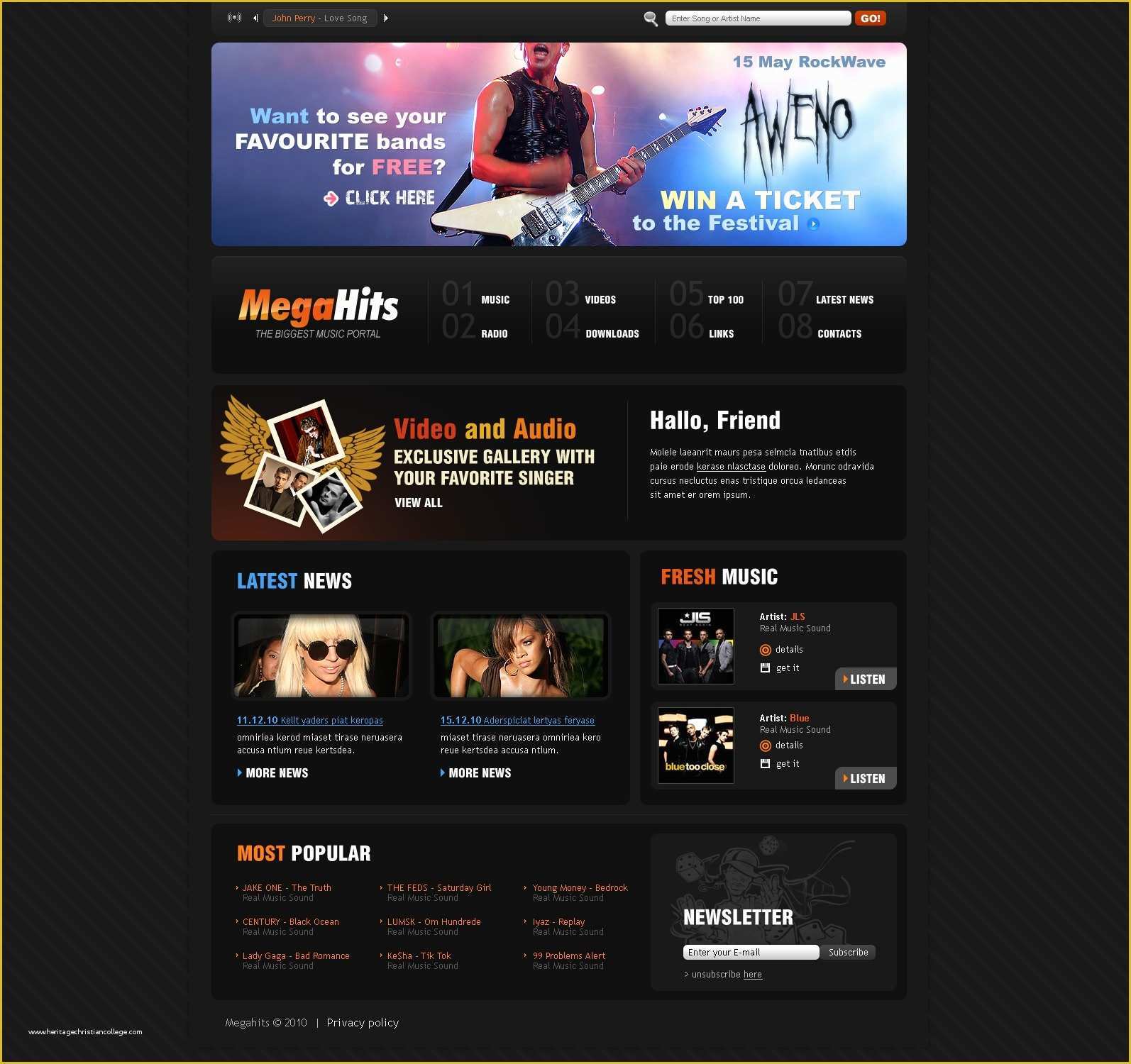 Music Website Template Free Of Music Website Template