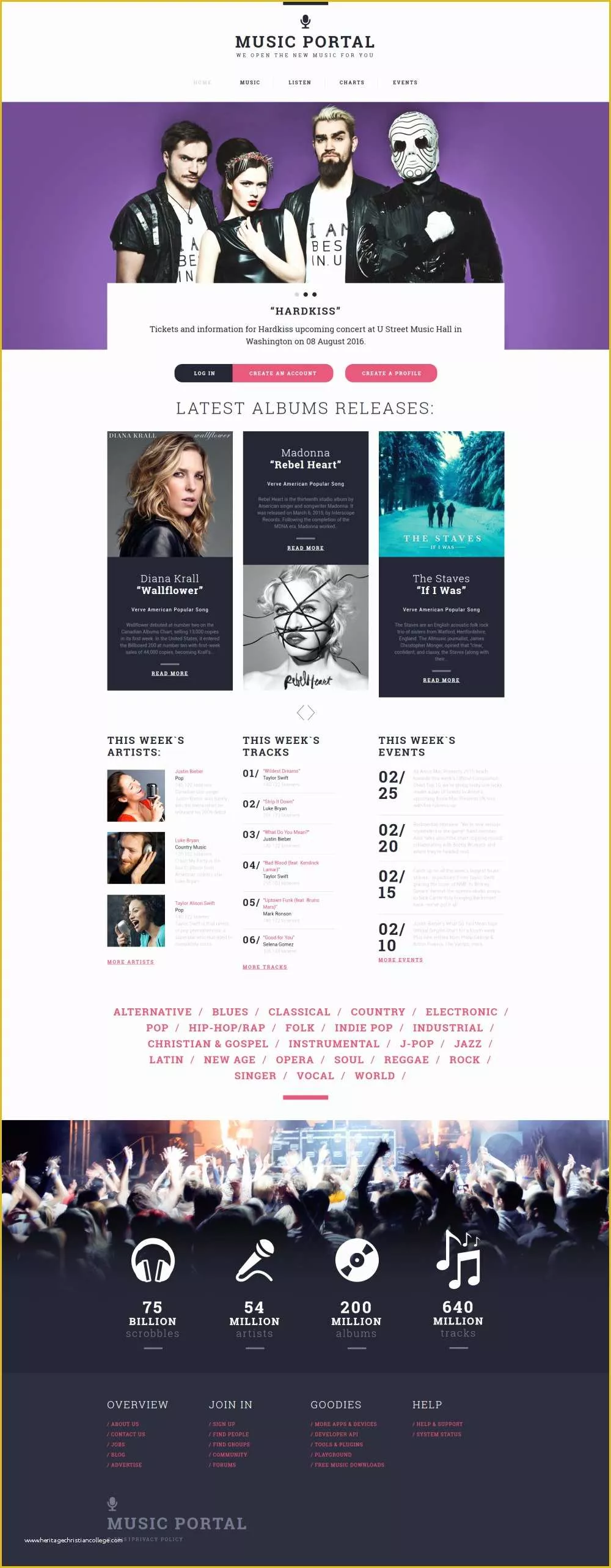 58 Music Website Template Free