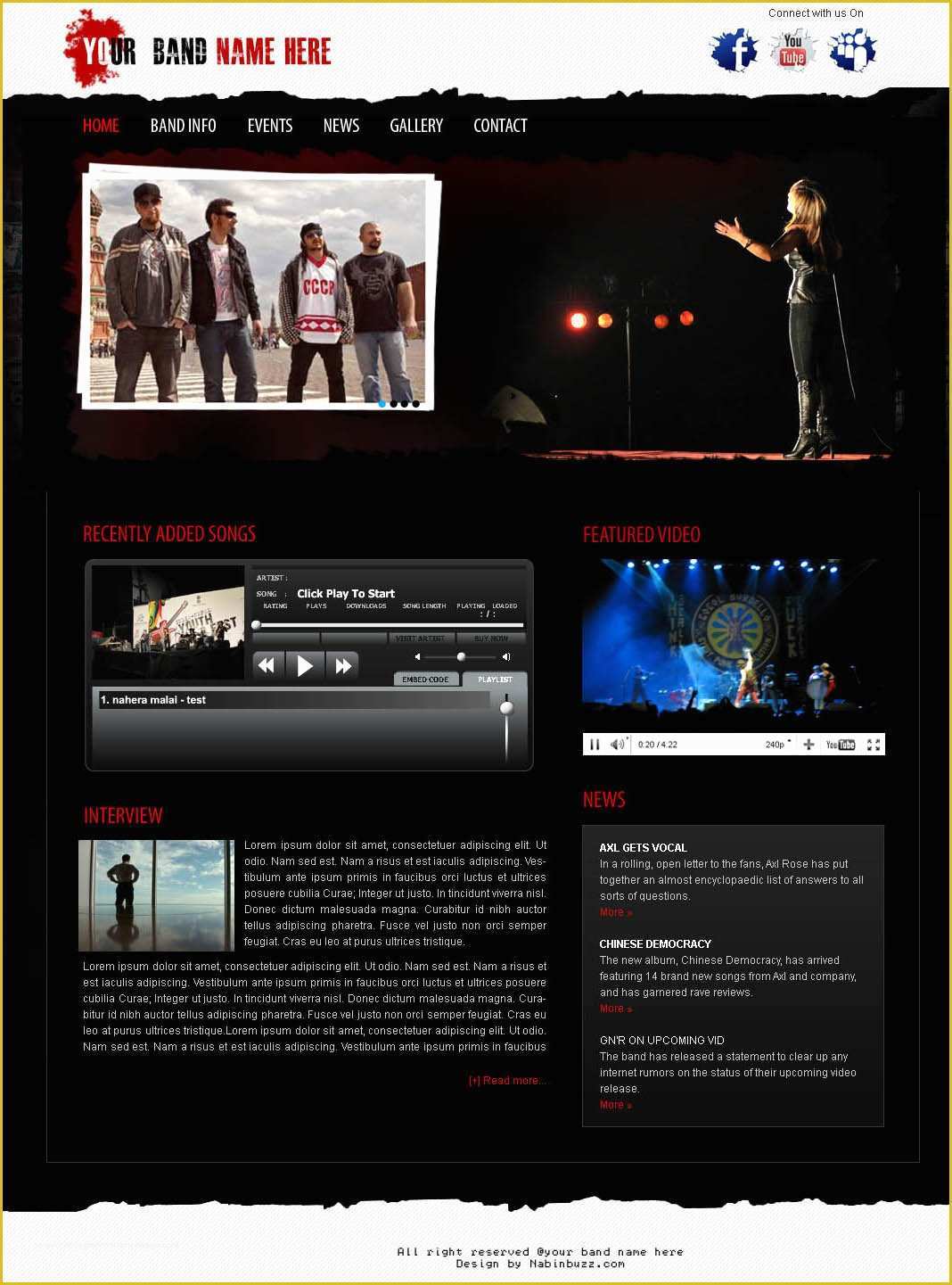 Music Website Template Free Of Musical Band Web Template Psd Download by Crazeeartist