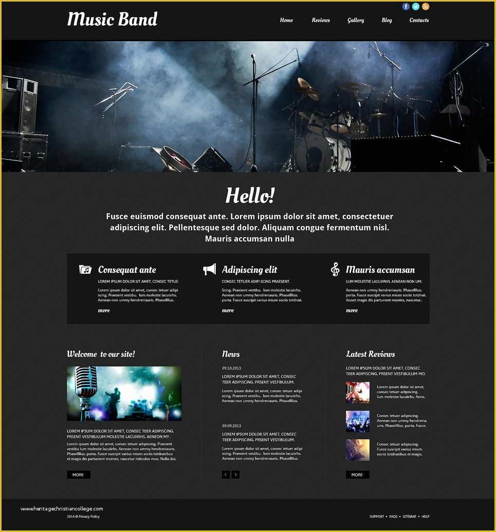 Music Website Template Free Of Template Ensegna themes
