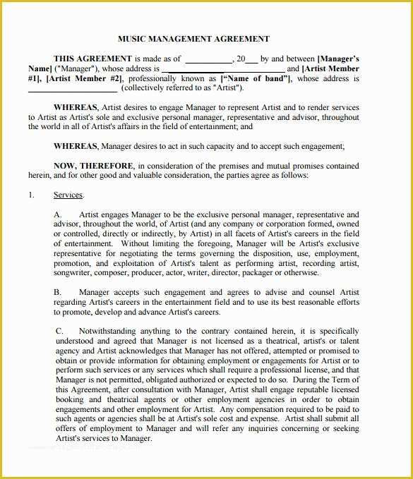 Musician Contract Template Free Of 20 Music Contract Templates Word Pdf Google Docs