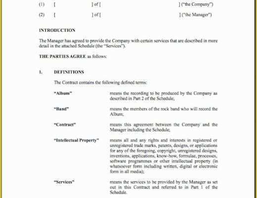 Musician Contract Template Free Of 5 Band Contract Examples Pdf