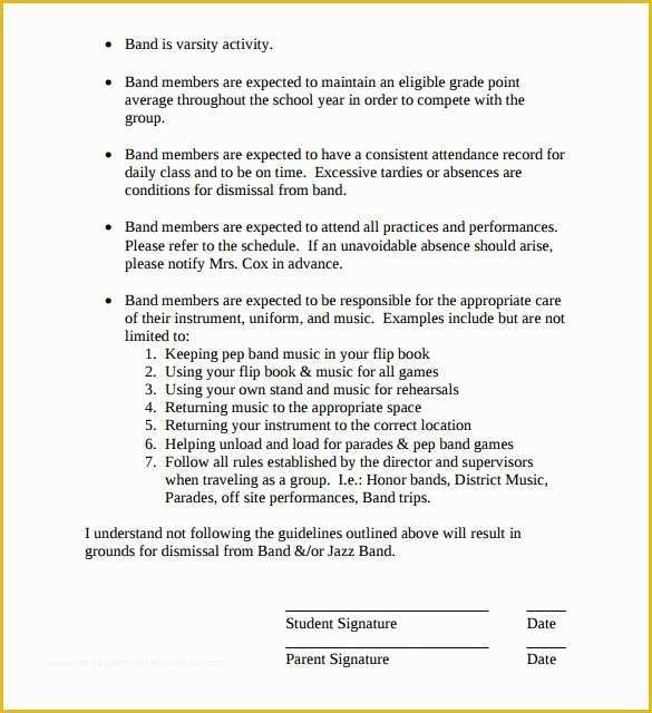 Musician Contract Template Free Of Band Contract Template 21 Free Samples Examples format