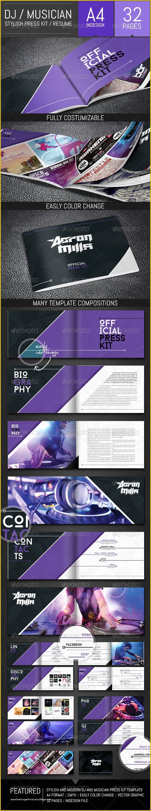 Musician Press Kit Template Free Of Buy Indesign Press Kit Template Dondrup