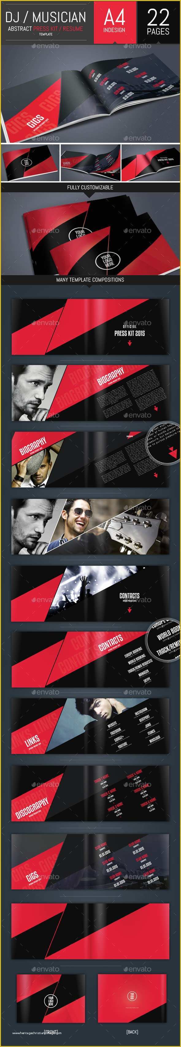 Musician Press Kit Template Free Of Dj and Musician Press Kit Resume Template by Dogmadesign
