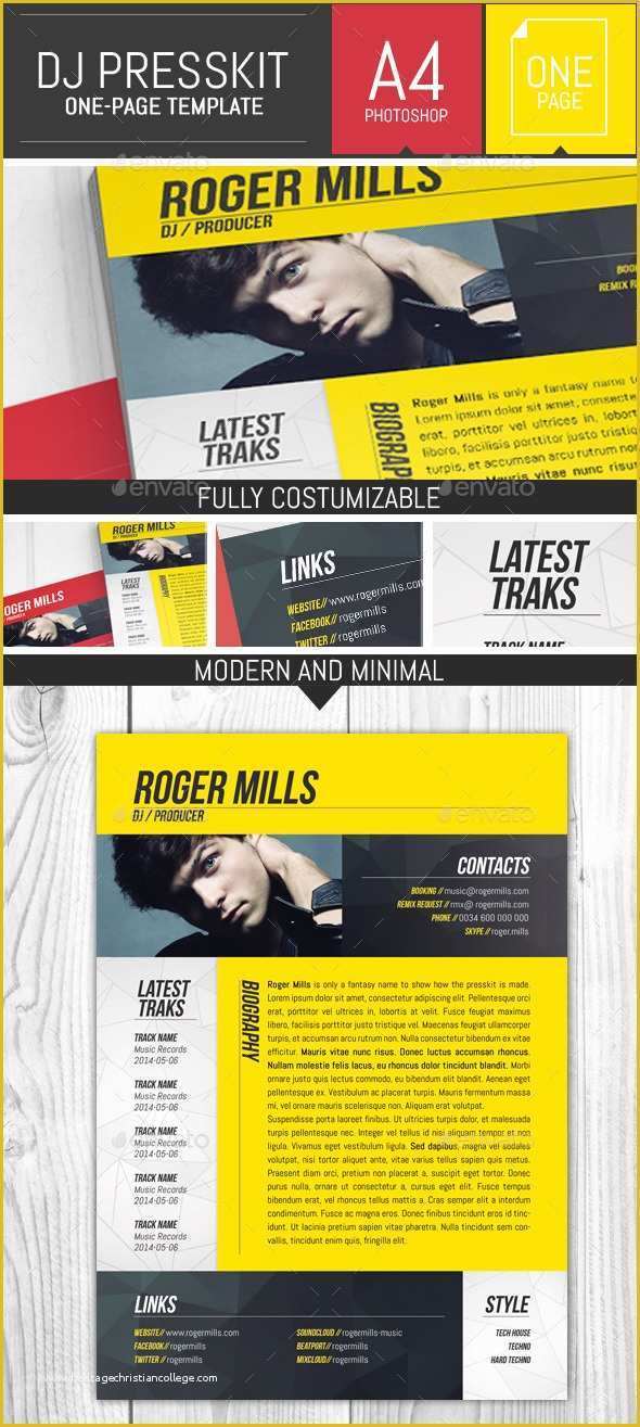 Musician Press Kit Template Free Of E Page Musician Resume Tinkytyler Stock S