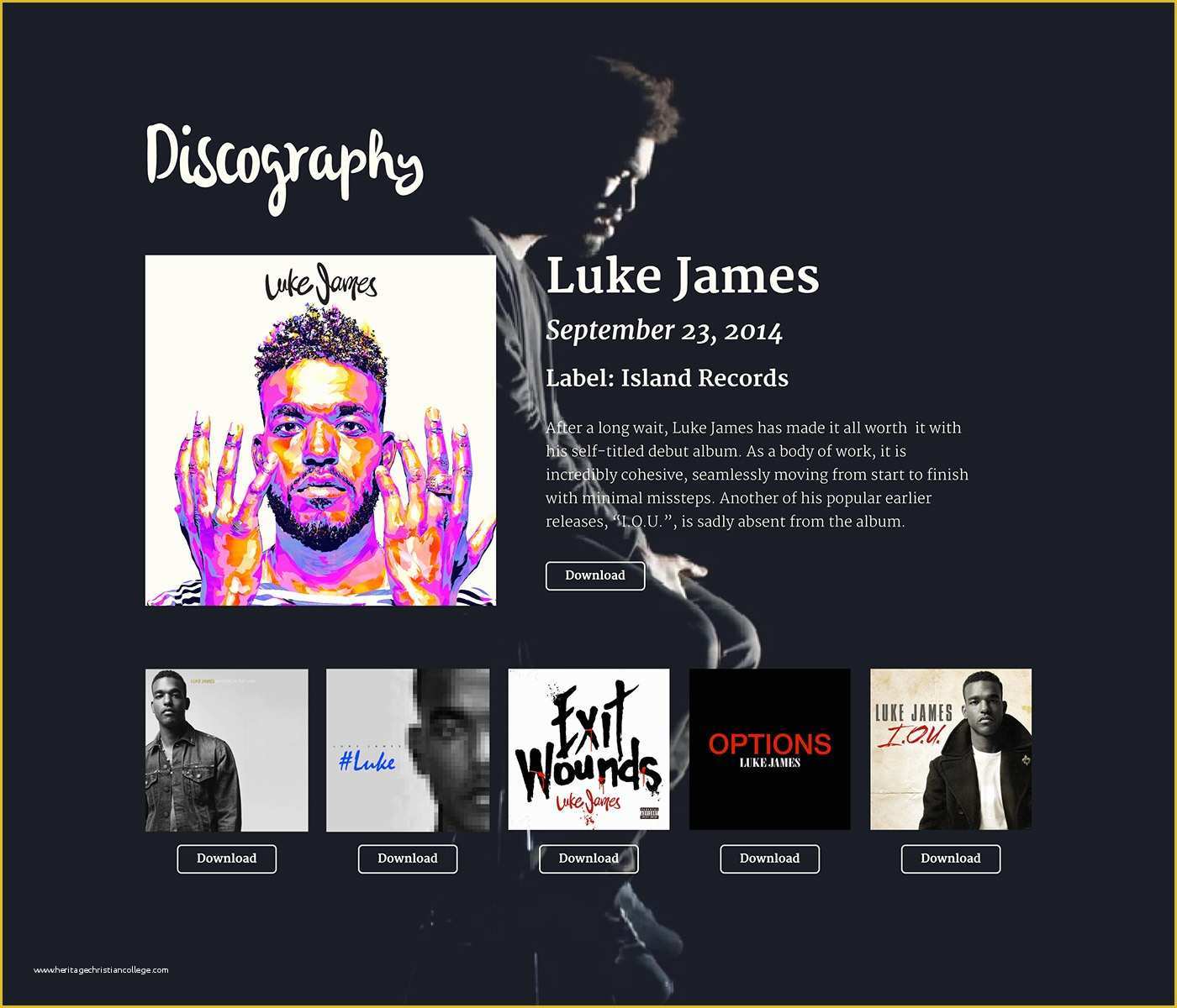Musician Press Kit Template Free Of Luke James Epk Sample On Behance