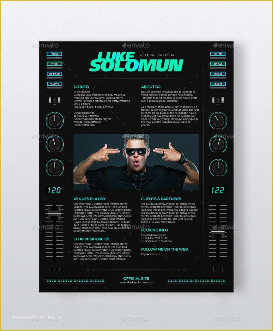 Musician Press Kit Template Free Of Madjestik Dj Press Kit Dj Resume Dj Rider Psd