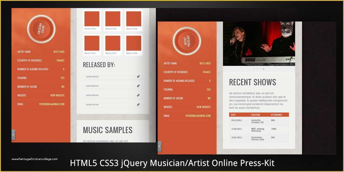 Musician Press Kit Template Free Of Musician Artist HTML5 Line Press Kit by Virtuti