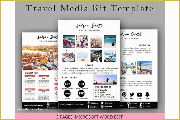 Musician Press Kit Template Free Of Travel Media Kit Template 3 Page Media Press Kit Template