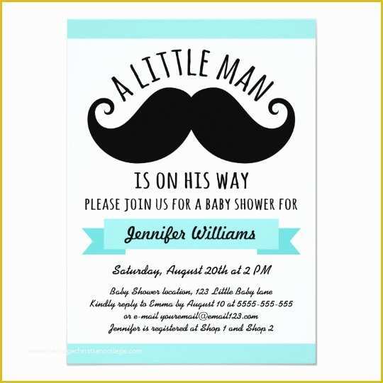 Mustache Baby Shower Invitations Free Templates Of A Little Man Aqua Blue Mustache Baby Shower Card