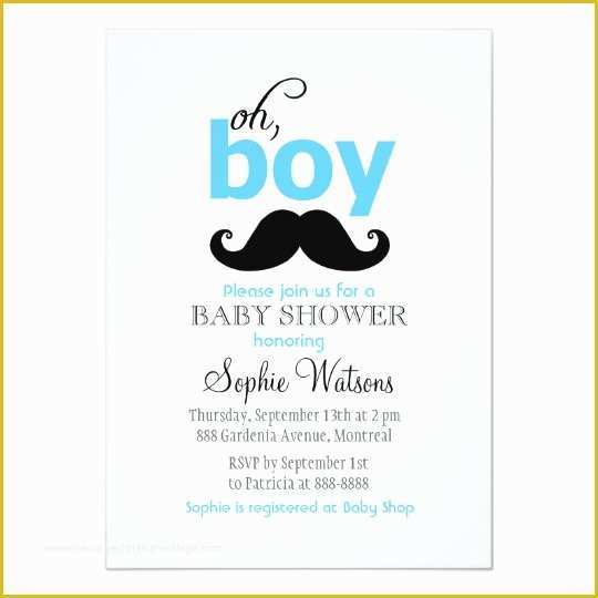 Mustache Baby Shower Invitations Free Templates Of Blue It S A Boy Mustache Baby Shower Invitations