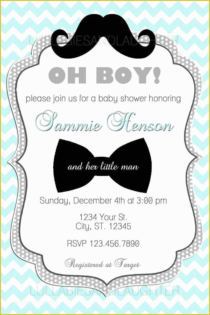 Mustache Baby Shower Invitations Free Templates Of Custom Chevron Mustache Boy Baby Shower Invitation Digital