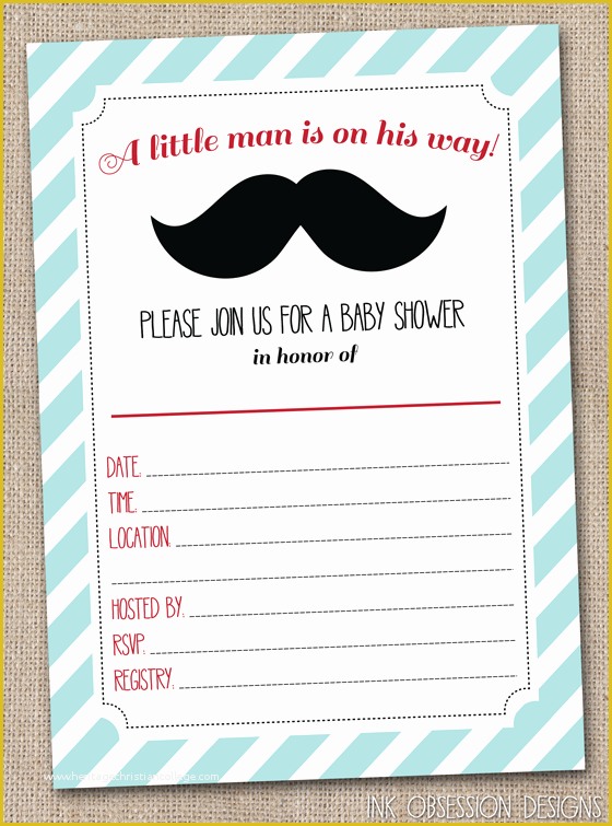 Mustache Baby Shower Invitations Free Templates Of Mustache Birthday Invitations Template – Free Printable
