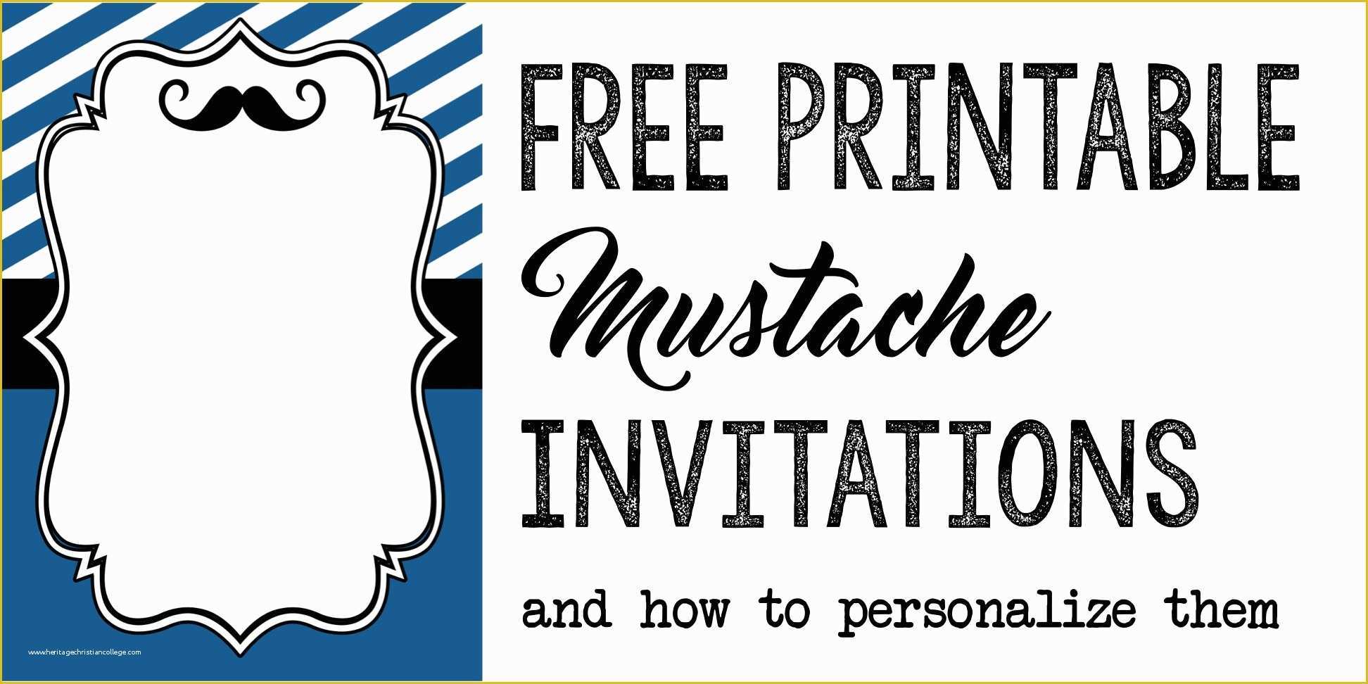 Mustache Baby Shower Invitations Free Templates Of Mustache Party Baby Shower or Birthday Invite Paper