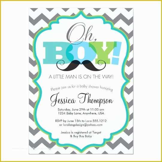 Mustache Baby Shower Invitations Free Templates Of Oh Boy Mustache Baby Shower Invitation