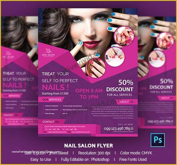 Nail Brochure Templates Free Of 13 Nail Salon Flyer Templates Free & Premium Download