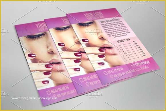 Nail Brochure Templates Free Of Beauty Nails Flyer Templates Creative Market