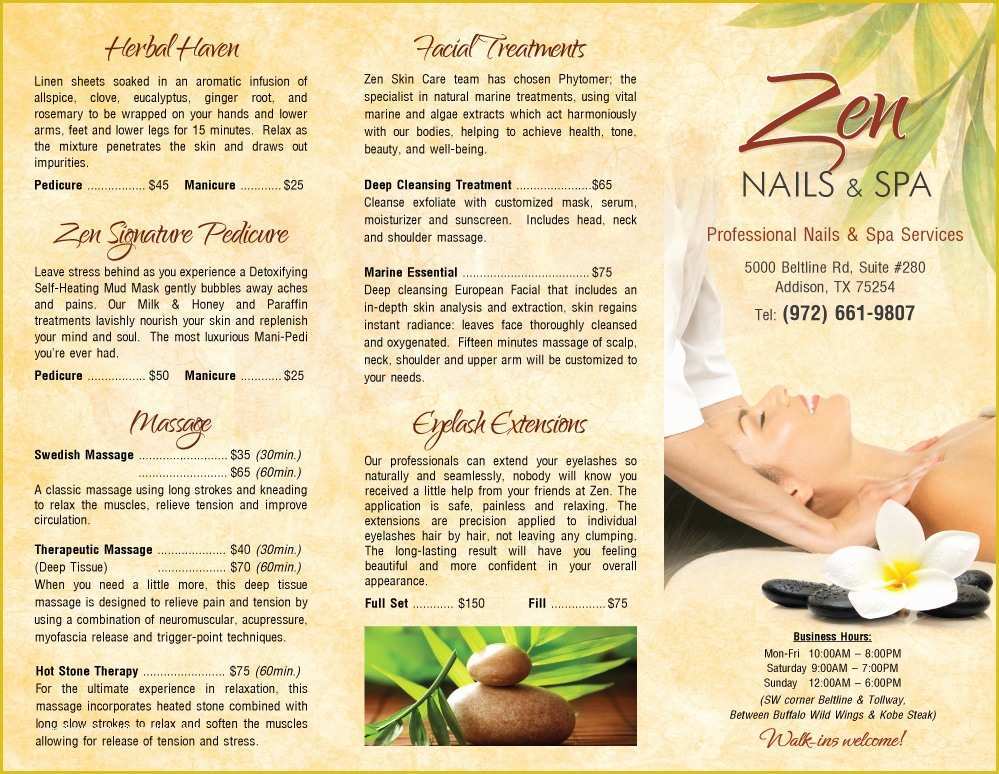 Nail Brochure Templates Free Of Brochure 4 Folded Frompo