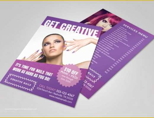 Nail Brochure Templates Free Of Creative Nail Salon Flyer Template