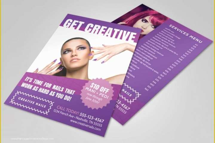 Nail Brochure Templates Free Of Creative Nail Salon Flyer Template