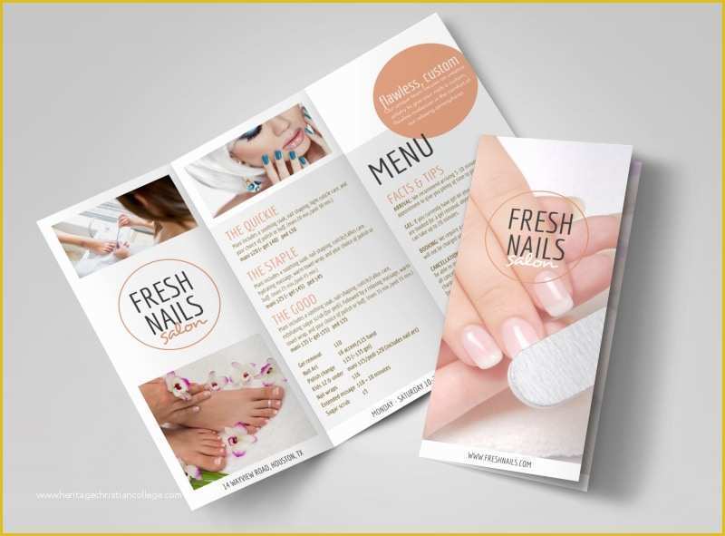 Nail Brochure Templates Free Of Fresh Nail Salon Price List Tri Fold Brochure Template